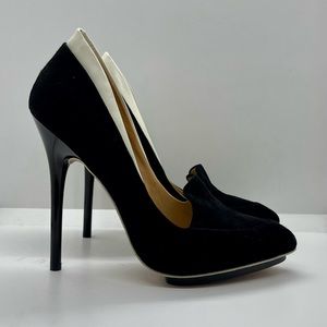 L.A.M.B by Gwen Stefani Suede And Leather Black And White Pumps SZ9